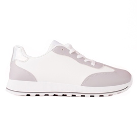 TRENDI Classic sport shoes made of eco leather white grey