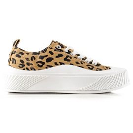 Seastar Fashionable Sneakers On A Wide Platform beige black