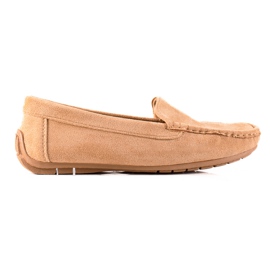 SHELOVET Comfortable suede loafers beige