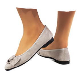 Gray ballerinas with a Jantina bow grey