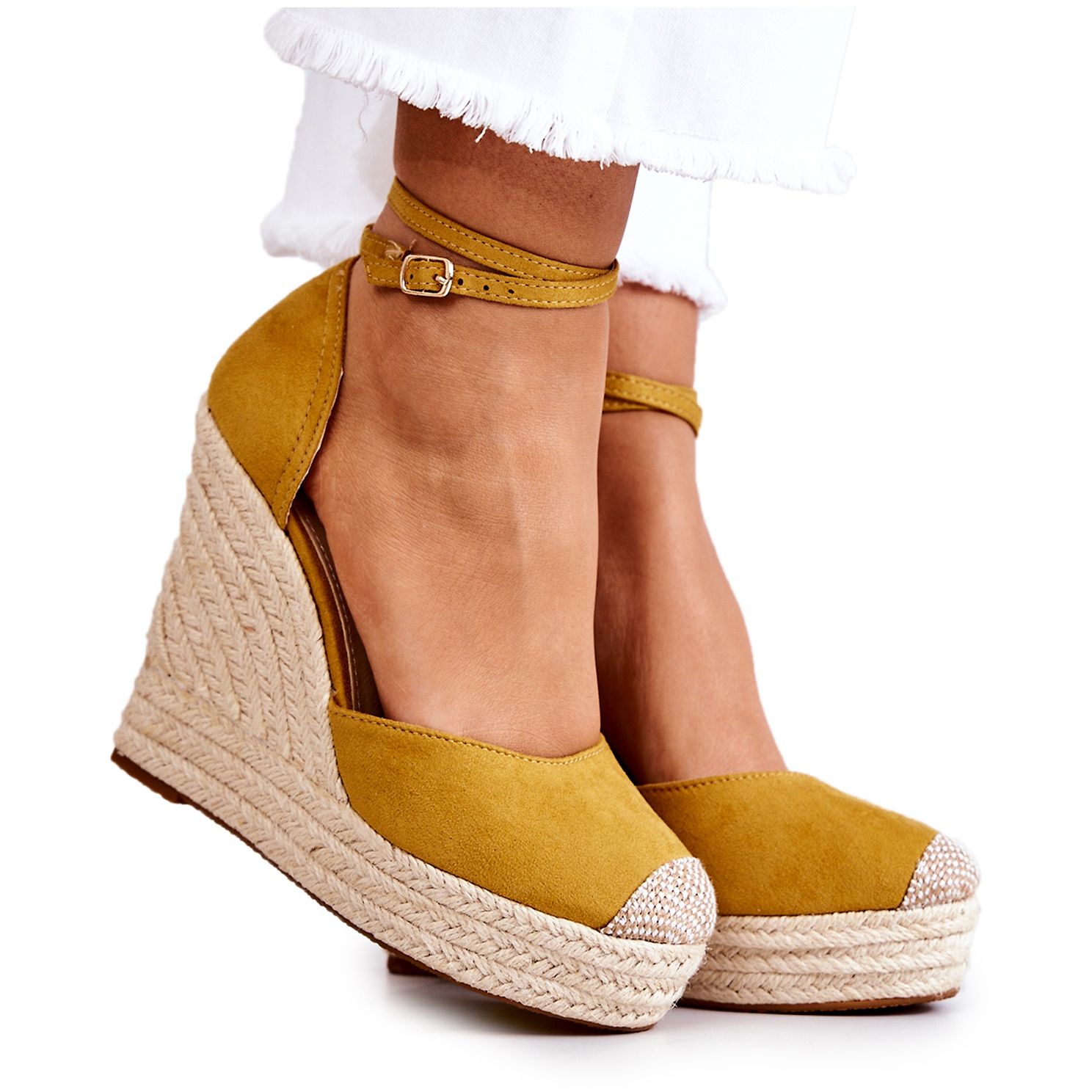 FM1 Nemeira Yellow Espadrilles On Wedge