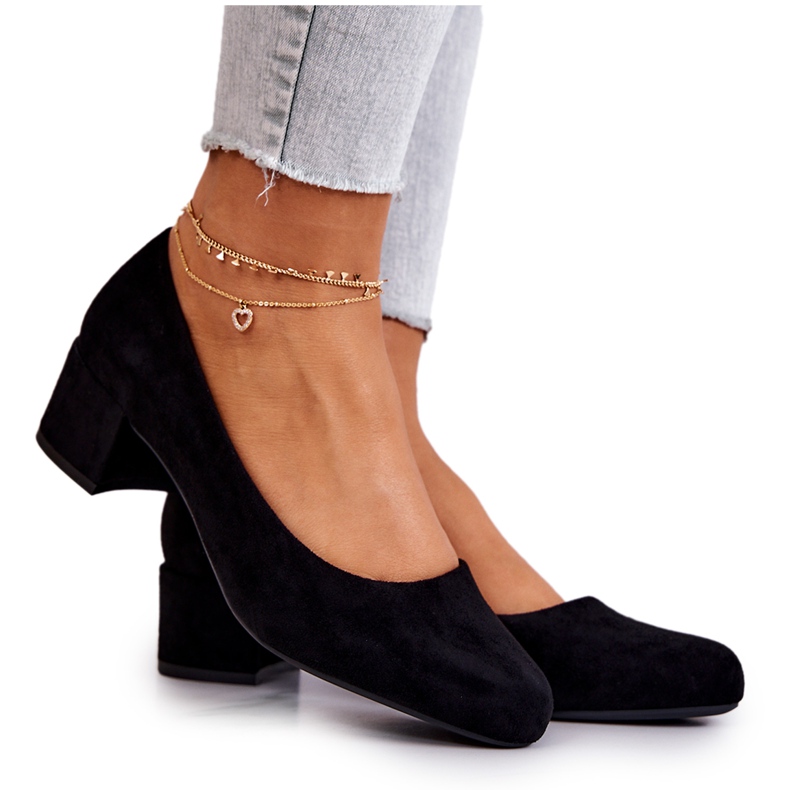 Suede Pumps On A Bar Sergio Leone PB291 Black