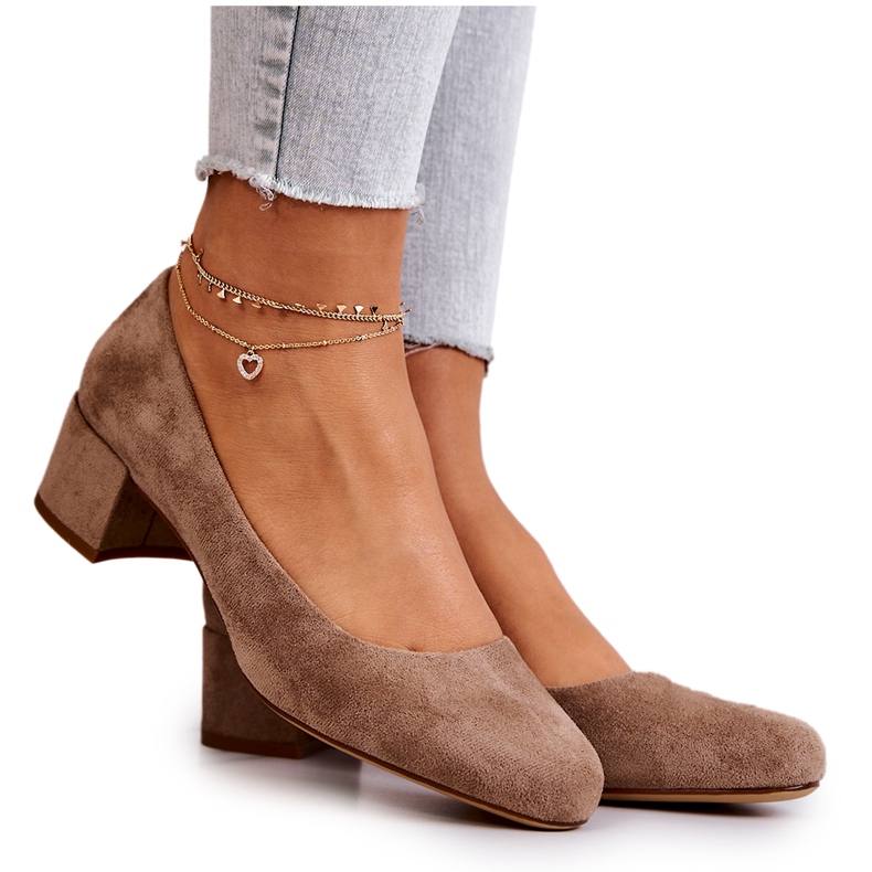 Suede Pumps On A Bar Sergio Leone PB291 Beige