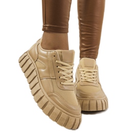 Beige sneakers with a high Morico sole