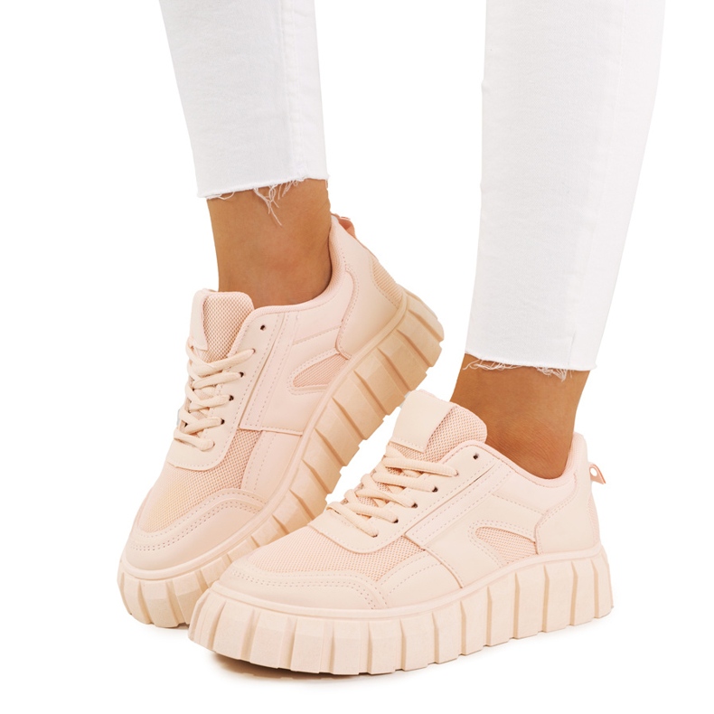 Pink sneakers on a high Morico sole