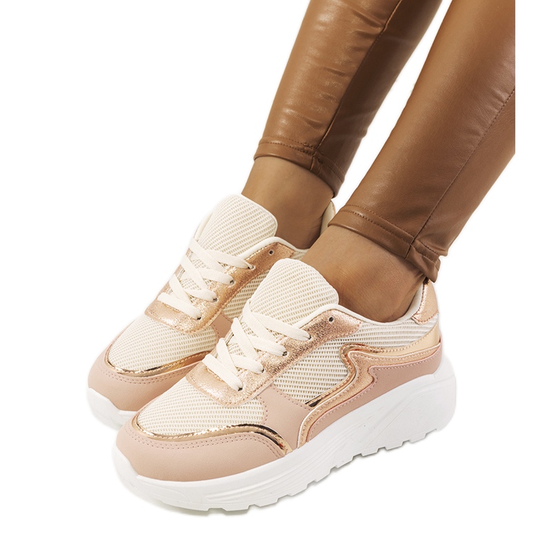 Pink women's Basemat sneakers beige