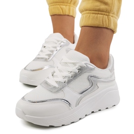 Women's white Basemat sneakers silver Women's white Basemat sneakers silver