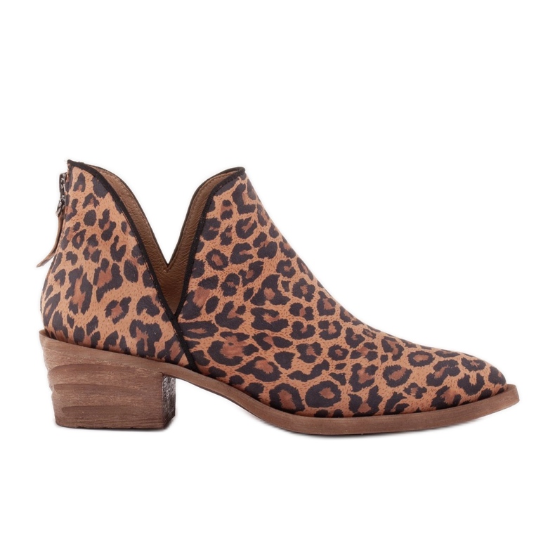 Marco Shoes Genuine leather boots with a V-cut 1954B-634-1 brown