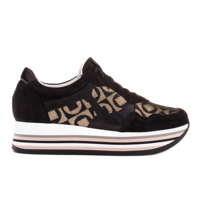 Marco Shoes Sneakers with a thick sole of natural suede 2228P-1285-041-001-1 black