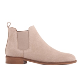 Marco Shoes Suede Chelsea boots with rubber 2210B-813-1 beige