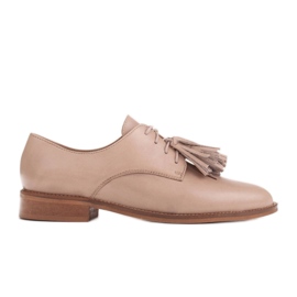 Marco Shoes Lace-up shoes with fringes 2222P-1250-1 beige