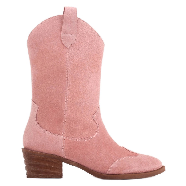 Marco Shoes Pink natural suede boots