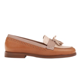 Marco Shoes Loafers with decorative fringes 2217P-693-1280-1250-1 beige brown Marco Shoes Loafers with decorative fringes 2217P-693-1280-1250-1 beige brown
