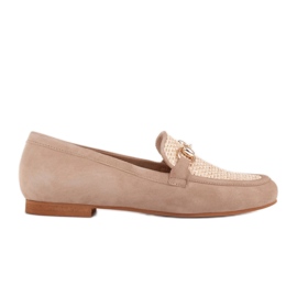 Marco Shoes Loafers with golden ornament beige