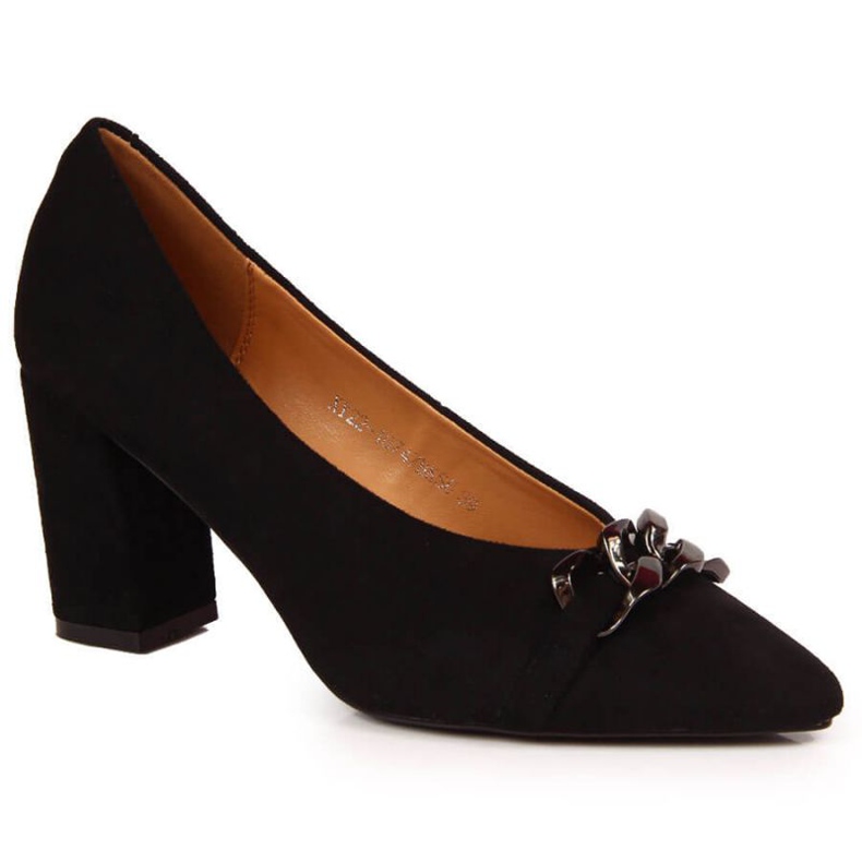 Pumps on the post suede Vinceza W JAN80A black