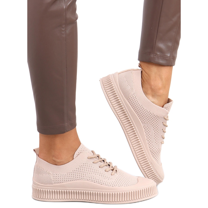 Posten Khaki women's sock sneakers beige