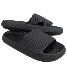 Yang Black cushion slippers