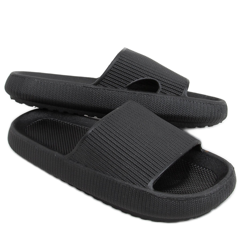 Yang Black cushion slippers