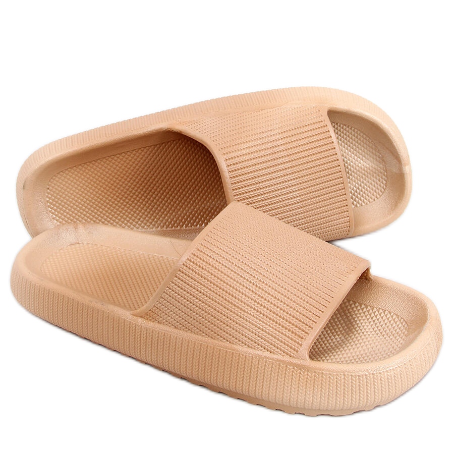 Yang Khaki cushion slippers