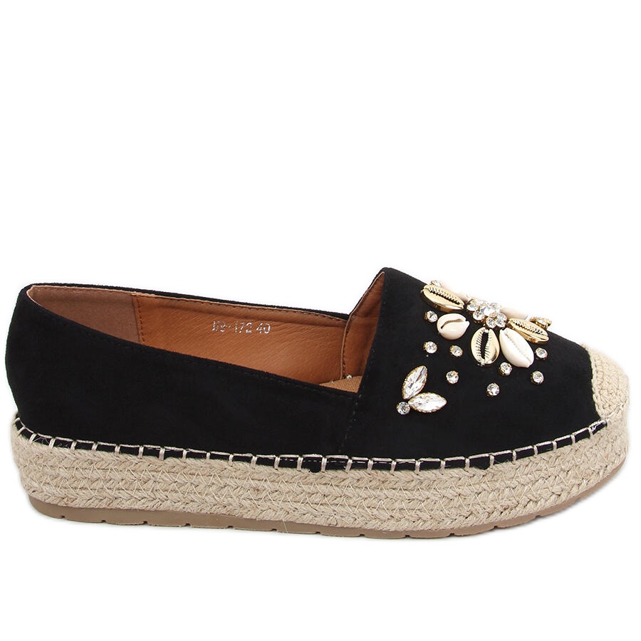 Manami Black shell espadrilles