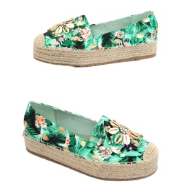 Espadrilles with shells Manami Flower Green Espadrilles with shells Manami Flower Green