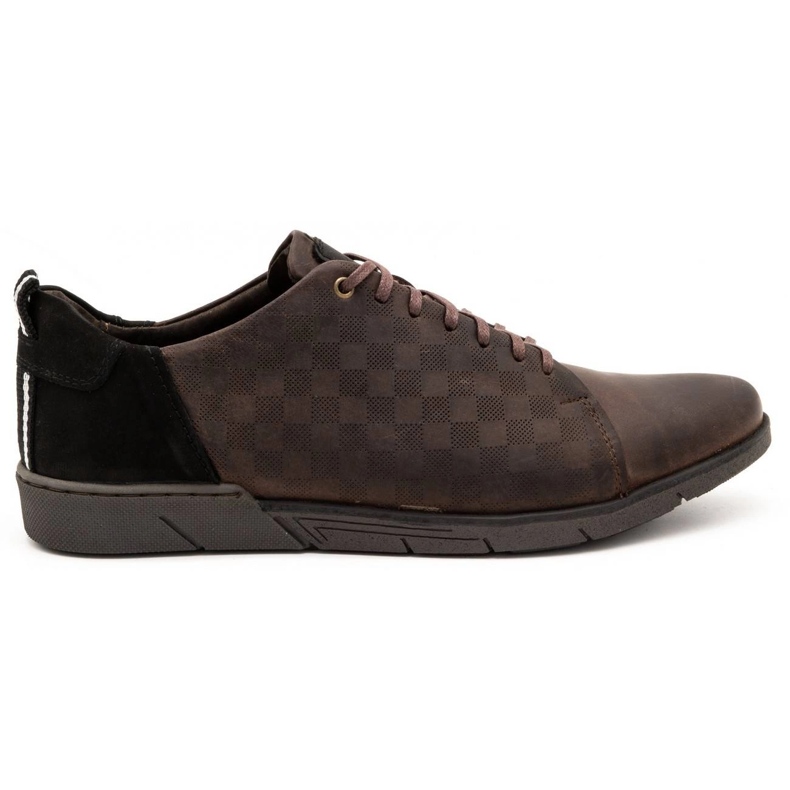 Polbut Men's casual leather shoes 2114 brown