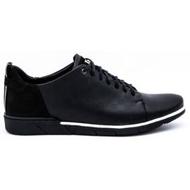 Polbut Men's casual leather shoes 2114 black