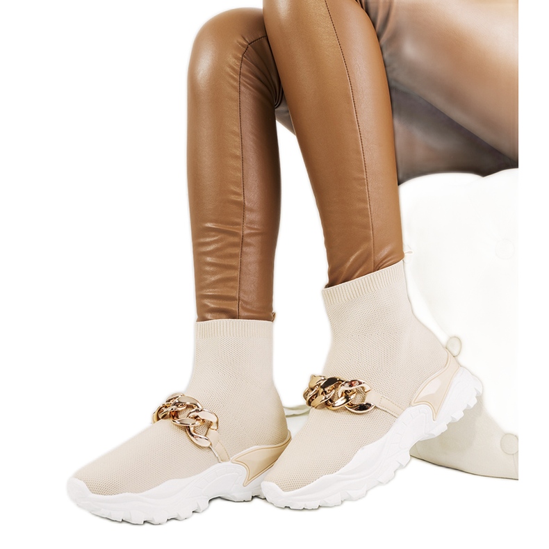 Hurtado beige high-top sneakers