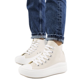 Beige sneakers on a high Tirado sole