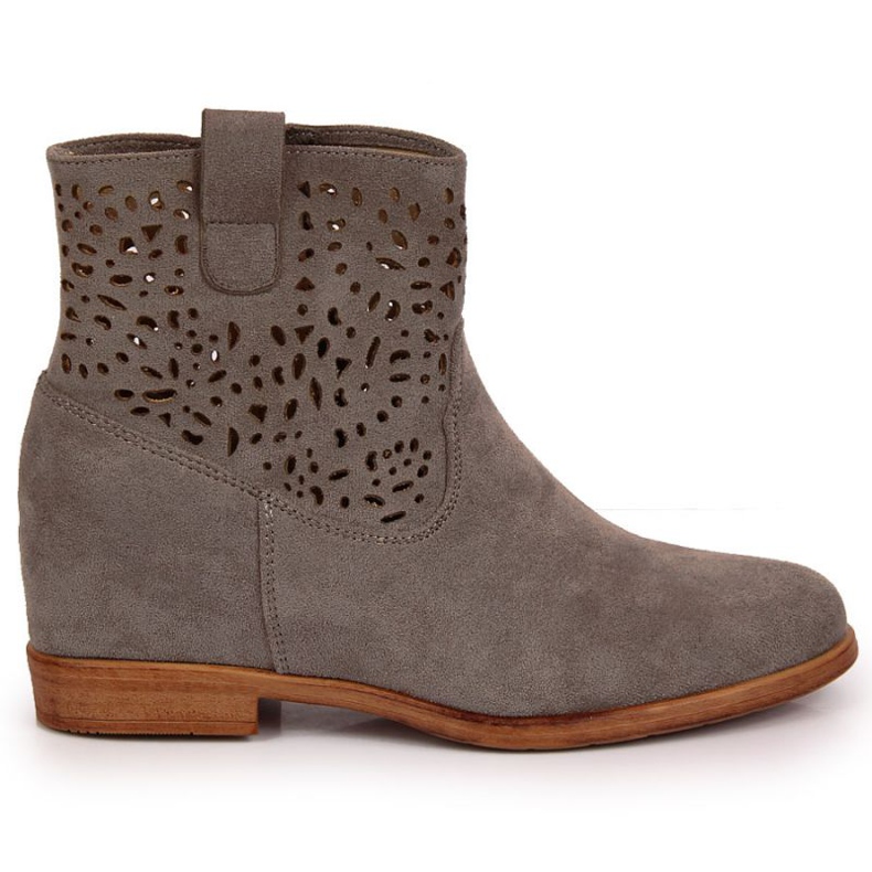 Gray openwork boots on the wedge Filippo W PAW316A grey