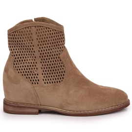 Openwork boots S. Barski W OLI141B beige Openwork boots S. Barski W OLI141B beige
