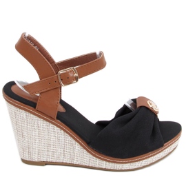 Leyla Black wedge sandals brown