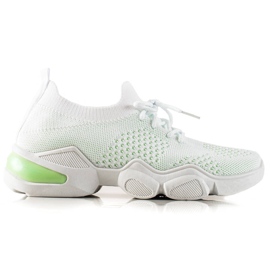 TRENDI Lace-up White Sneakers green TRENDI Lace-up White Sneakers green