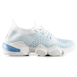 TRENDI Lace-up White Sneakers blue TRENDI Lace-up White Sneakers blue