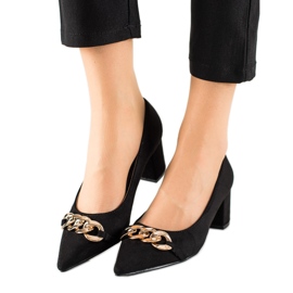 Goodin Pointed pumps with a chain black Goodin Pointed pumps with a chain black