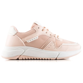 Ideal Shoes Pink Sneakers On The Platform