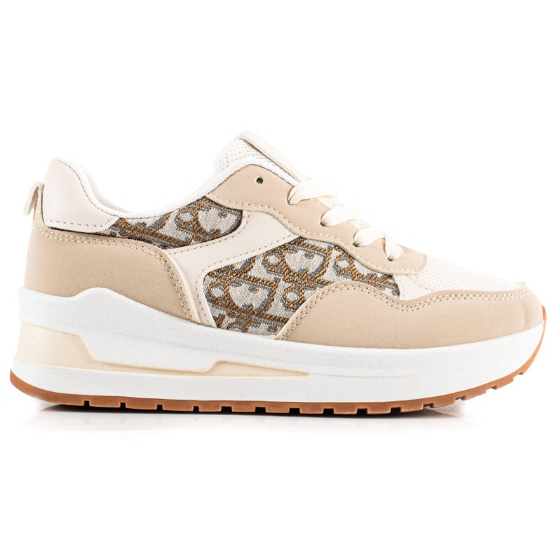 TRENDI Tied Sneakers On The Platform beige