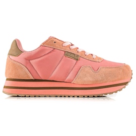 Filippo Pink Leather Sneakers