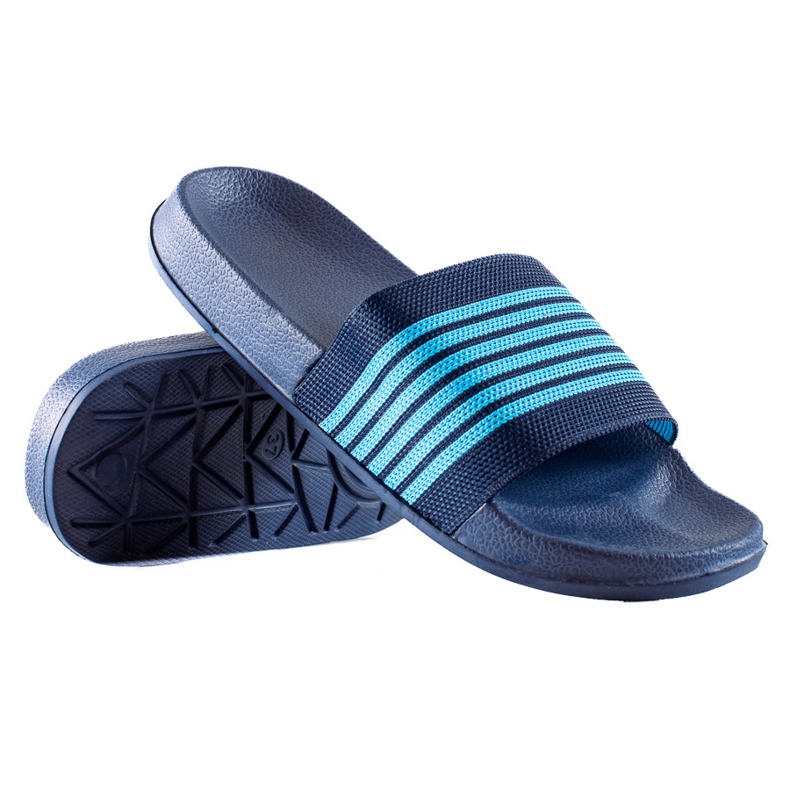 SUPER COOL Striped slippers blue