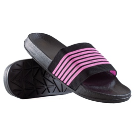 SUPER COOL Striped Slippers black pink SUPER COOL Striped Slippers black pink