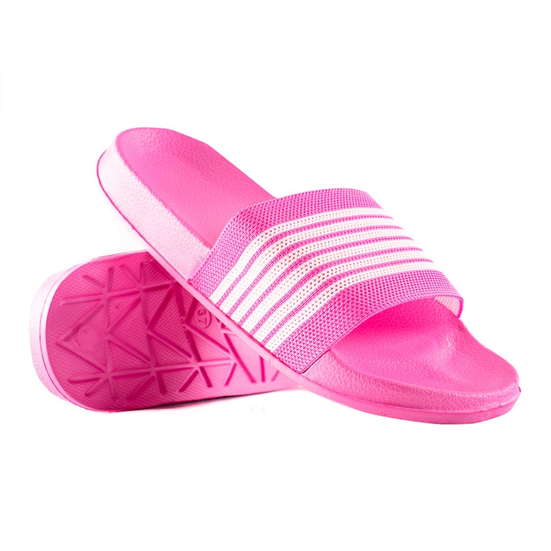 SUPER COOL Striped Slippers pink