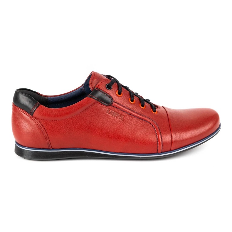 Kampol Men's casual leather shoes 39 / 39KAM red