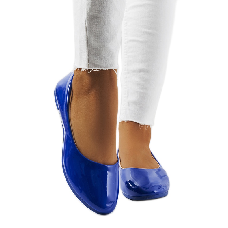 Odense blue patent ballerinas