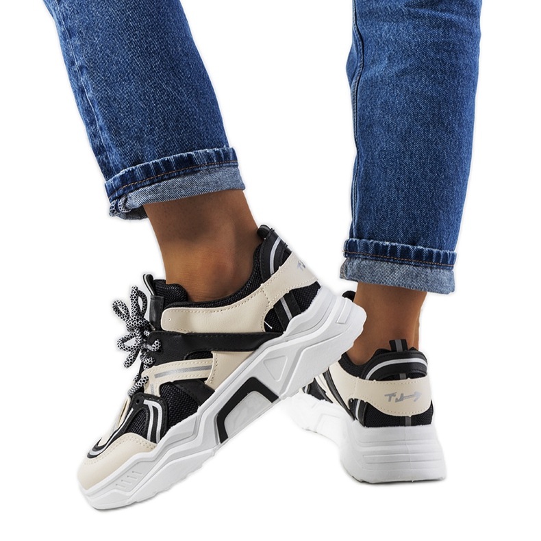 Delois women's black sneakers beige