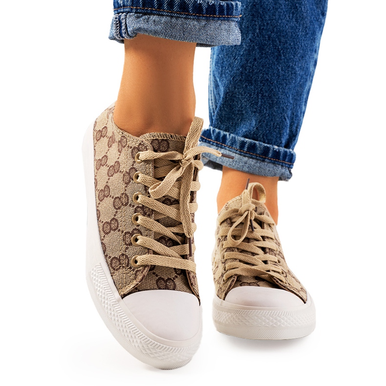 Sheila women's beige sneakers brown Sheila women's beige sneakers brown