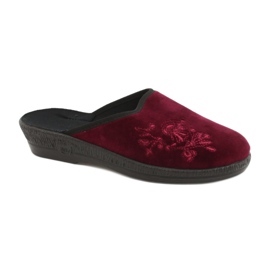 Befado slippers velor 219D427 burgundy slippers black red multicolored
