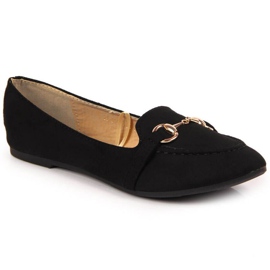 Black moccasins with decoration Potocki W WOL59A