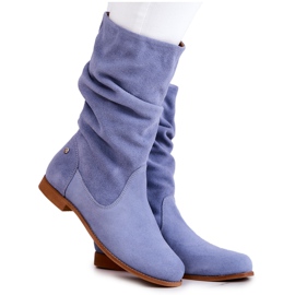 Women's Suede Boots Maciejka 05057-06 Blue