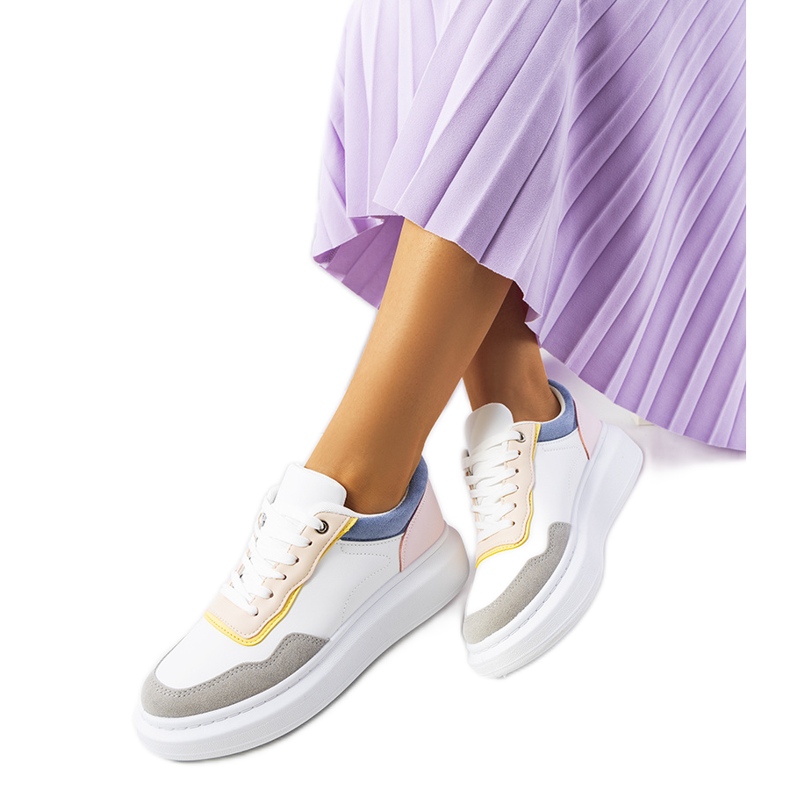 White Selma Blue women's sneakers