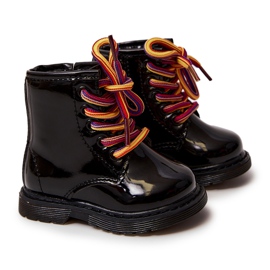 Children's Boots Lacquered With a Zipper Black Tibbie